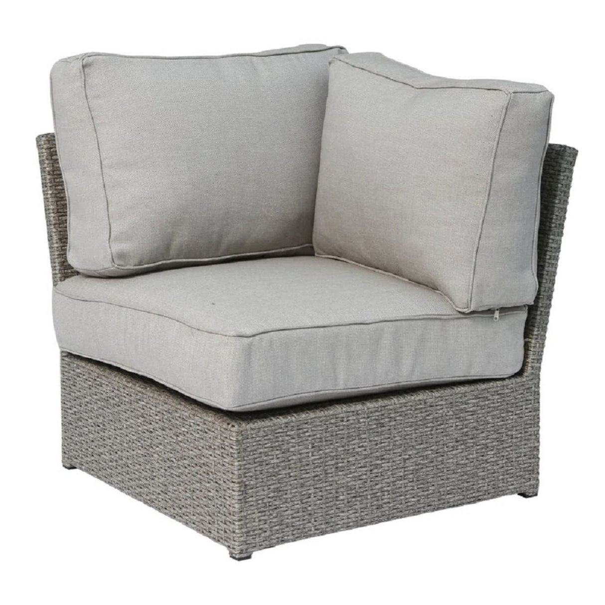 Wicker Outdoor Sectional With Weather Resistant Cushions And Table