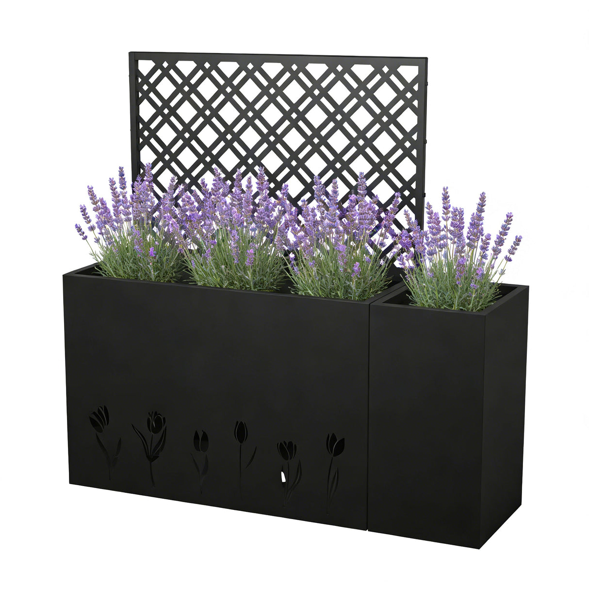 2-Piece Metal Planter Box with Trellis