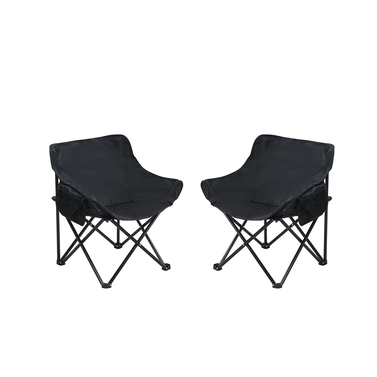 Portable Folding Camping Chairs With Carry Bag (Set of 2)