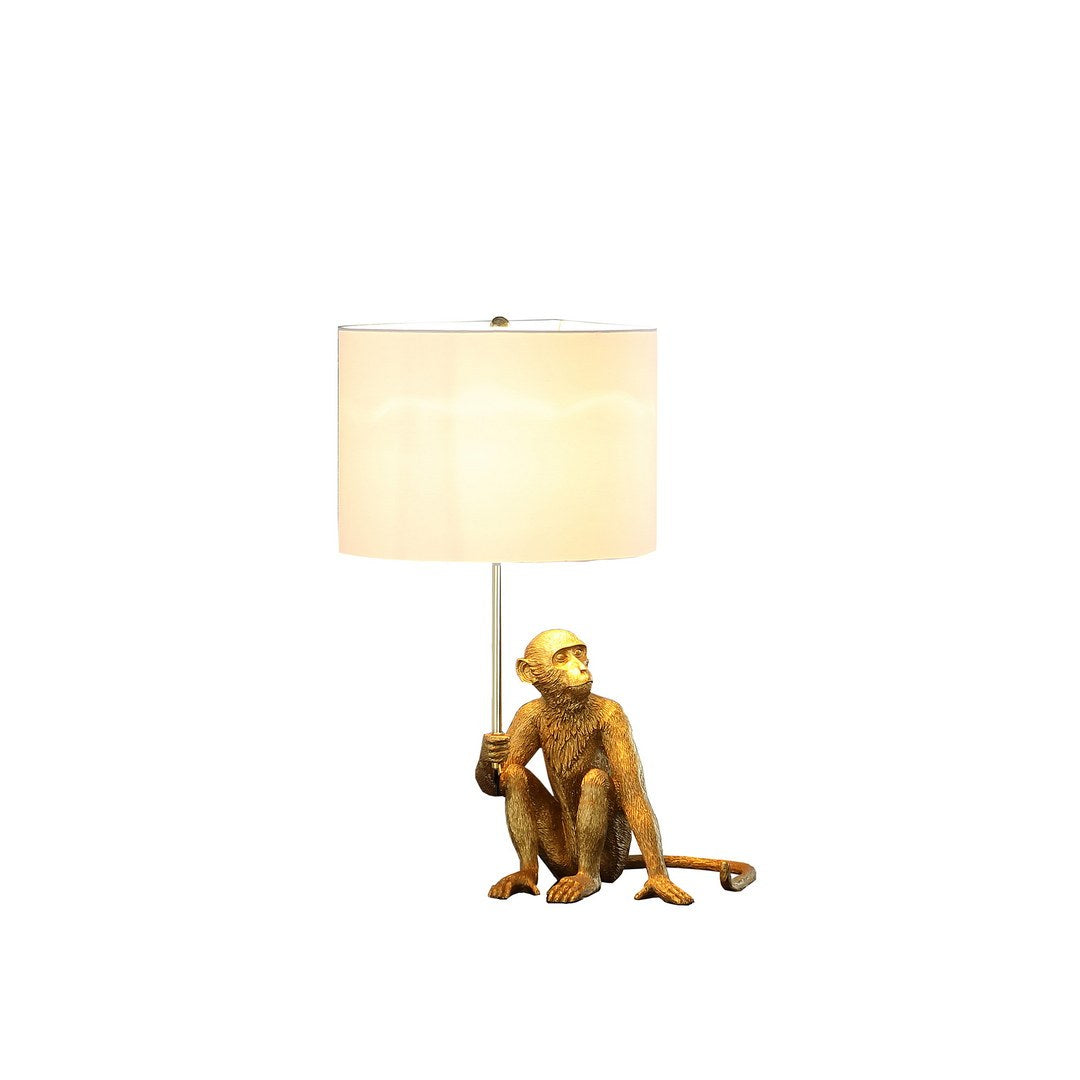 25.5" Golden Monkey Holding Polyresin Table Lamp