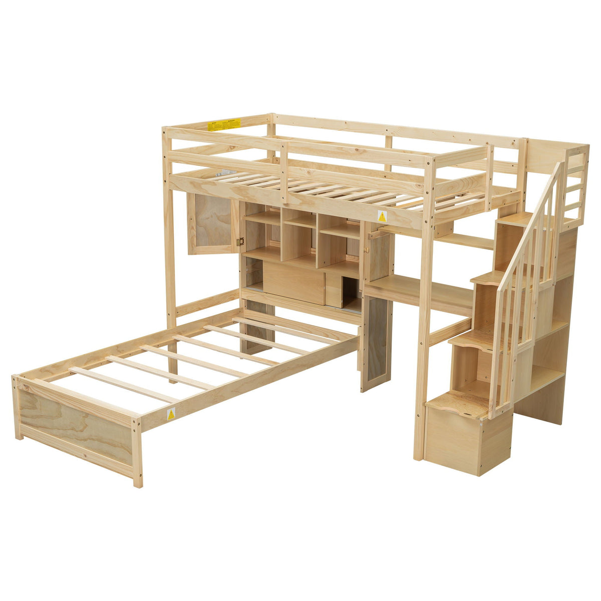 Loft Bed With Built In Desk And Staircase