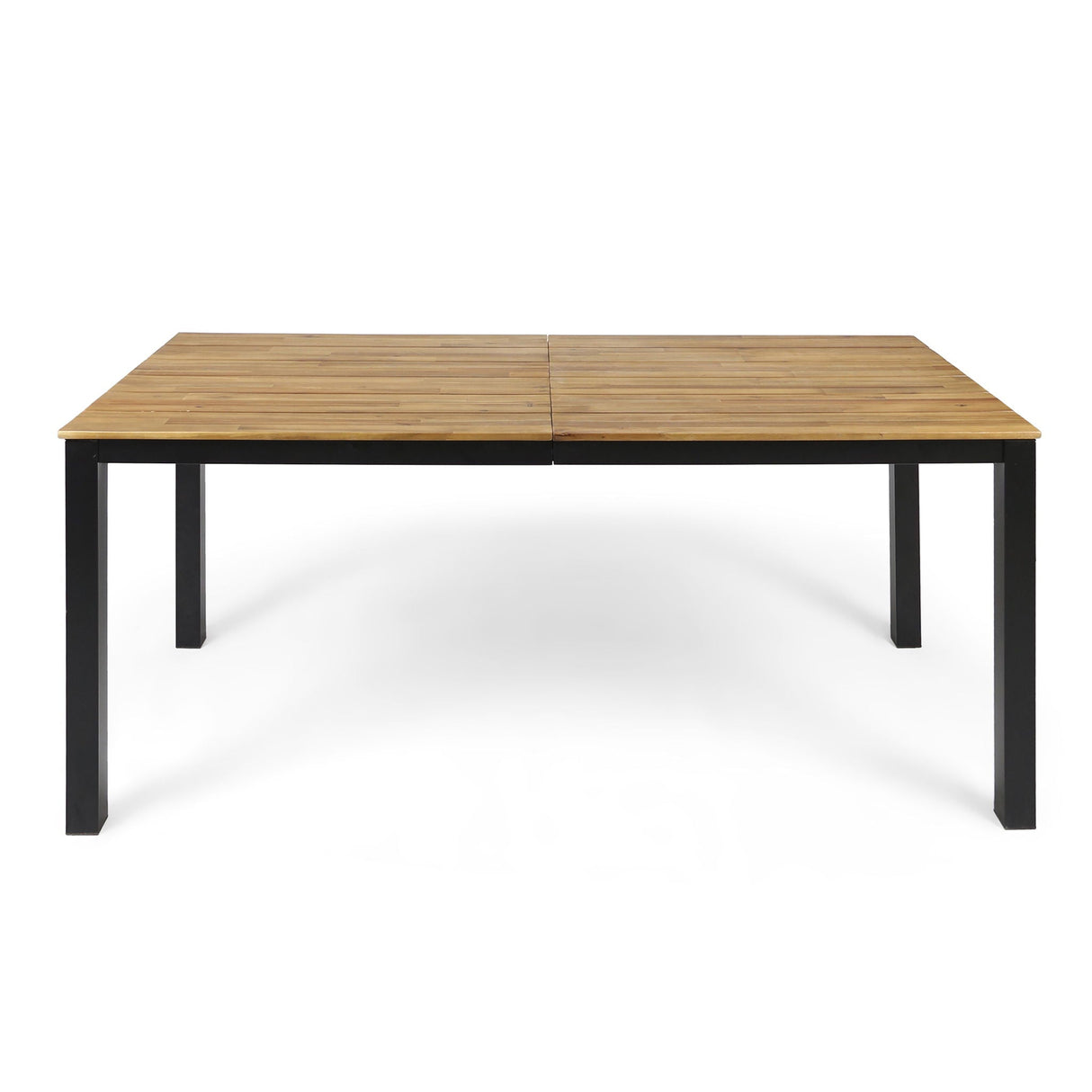 Rectangular Outdoor Dining Table Tabletop With Iron Legs - Black