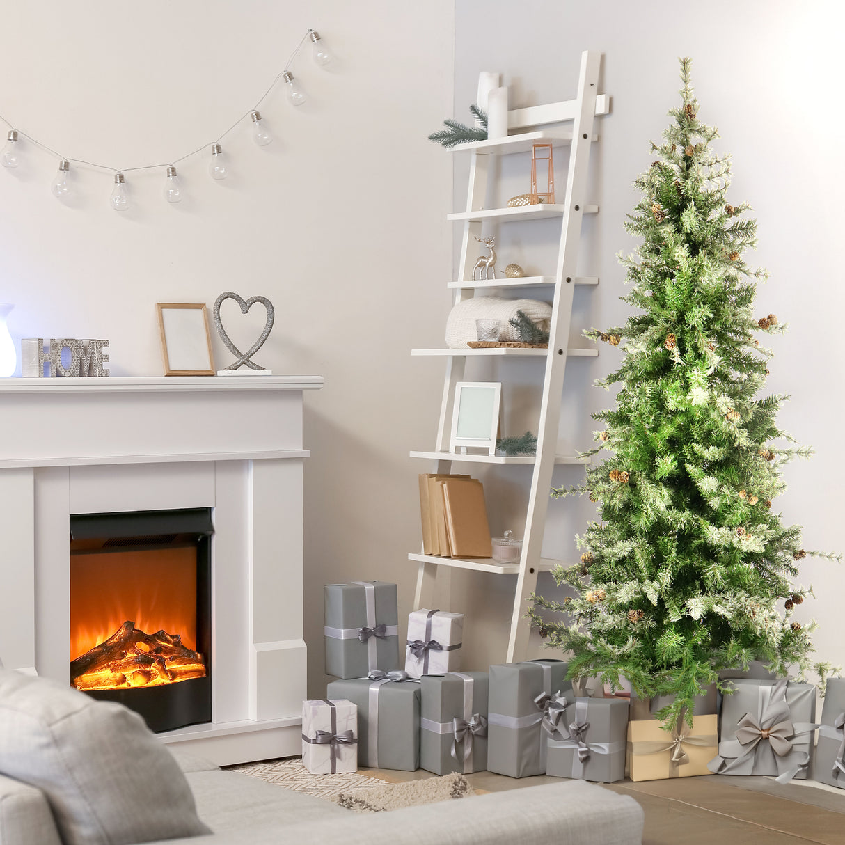 7.5-Ft. Flocked Buffalo Fir Christmas Tree