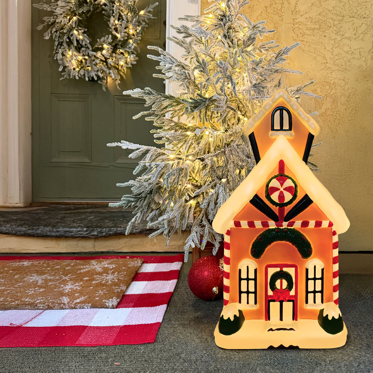 Fraser Hill Farm 32" Gingerbread House Christmas Blow Mold