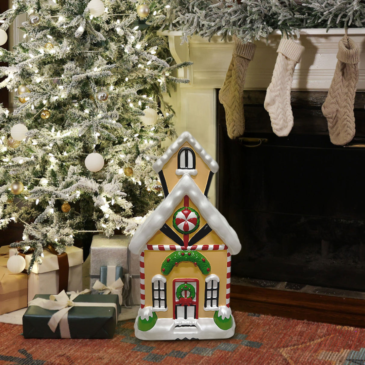 Fraser Hill Farm 32" Gingerbread House Christmas Blow Mold