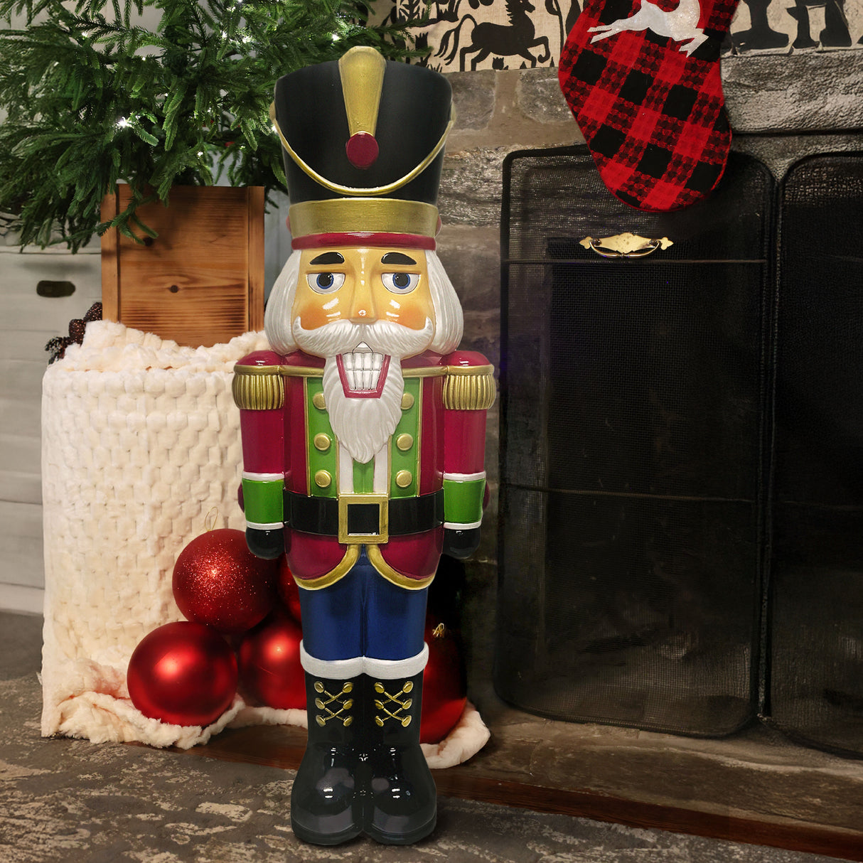 Fraser Hill Farm 40" Nutcracker Soldier Christmas Blow Mold