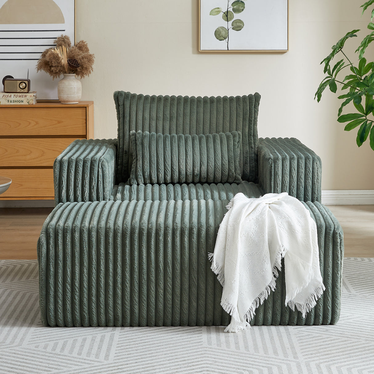 62.5-Inch-Corduroy-Sponge-Sofa-Lounge-Chair-with-Removable-footrest-Sofas-&-Sectionals