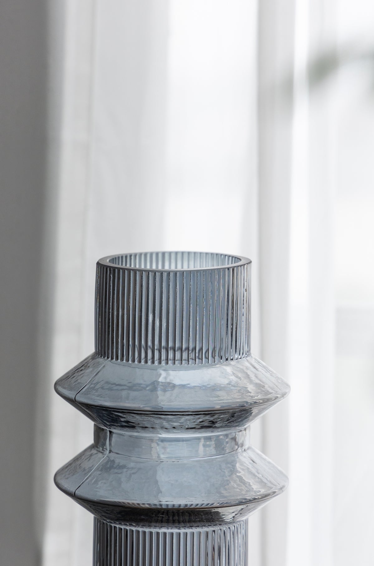 D5.9x11.8'H Fluted Accent Vases with Ribbed Design, Set of 2