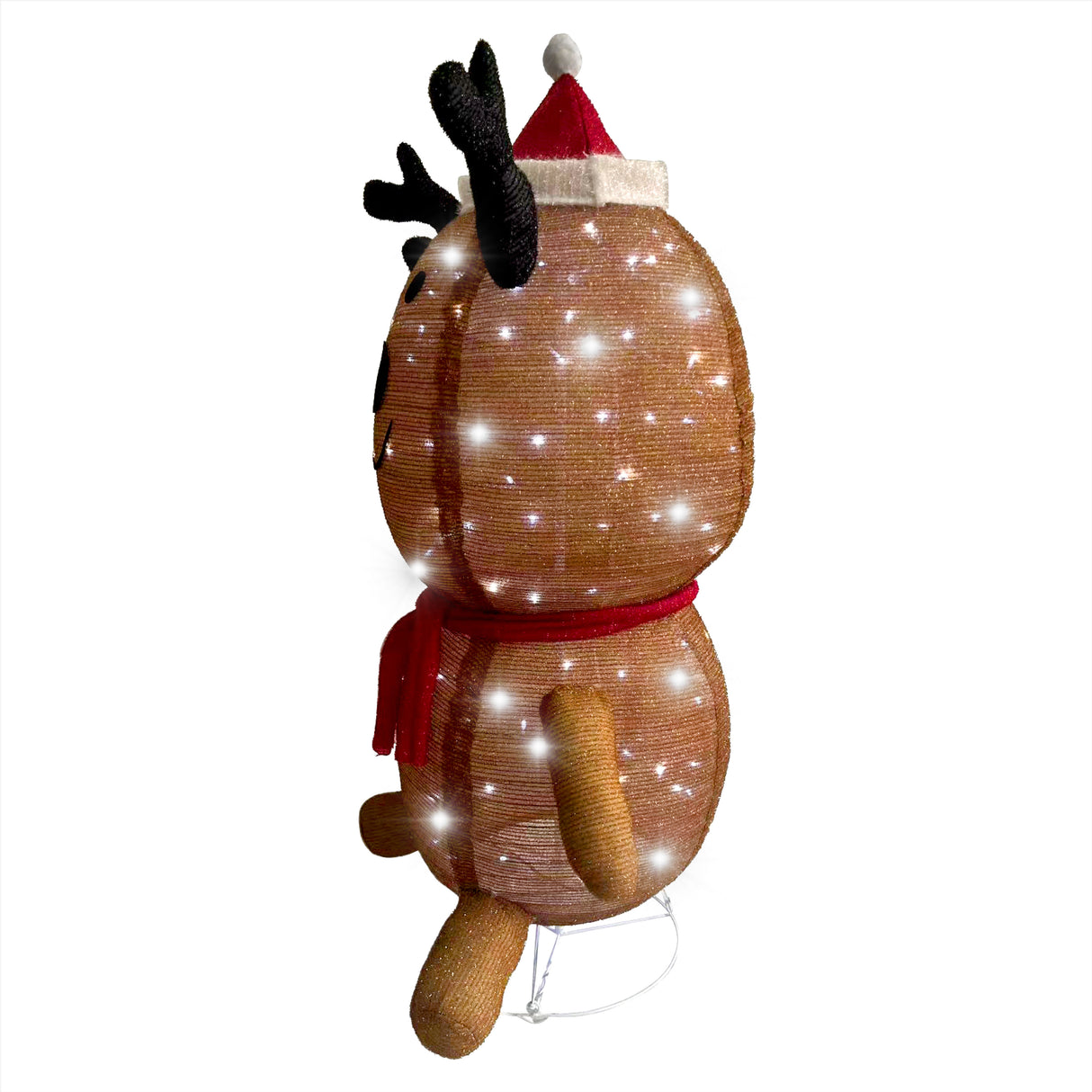 4-Ft. Prelit Collapsible Tinsel Reindeer Indoor or Outdoor Decoration