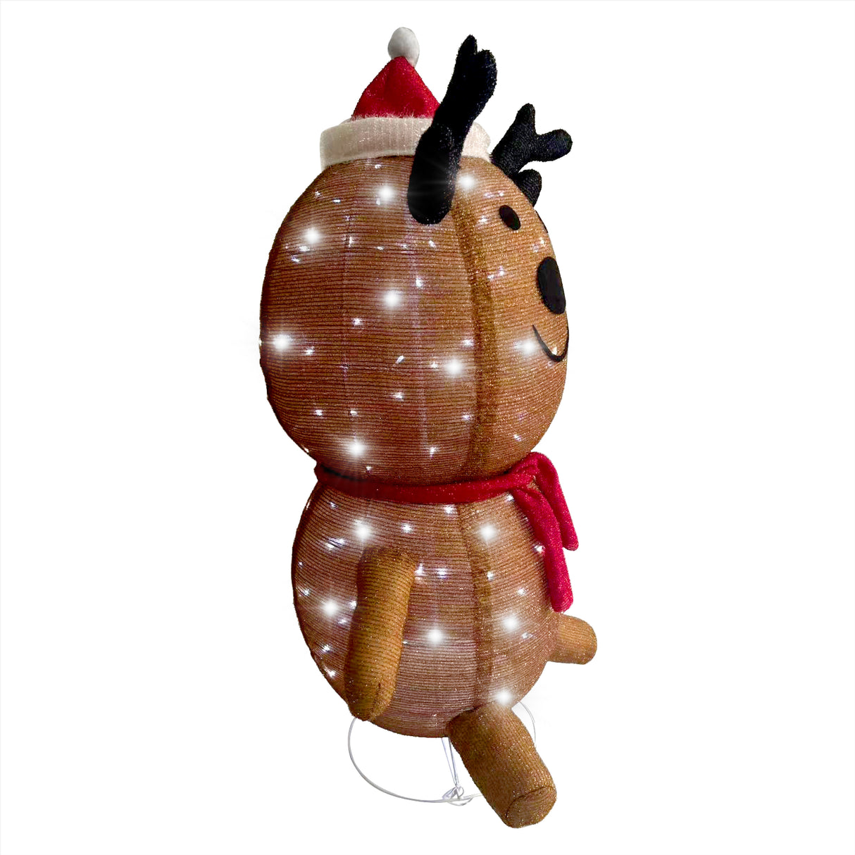 4-Ft. Prelit Collapsible Tinsel Reindeer Indoor or Outdoor Decoration