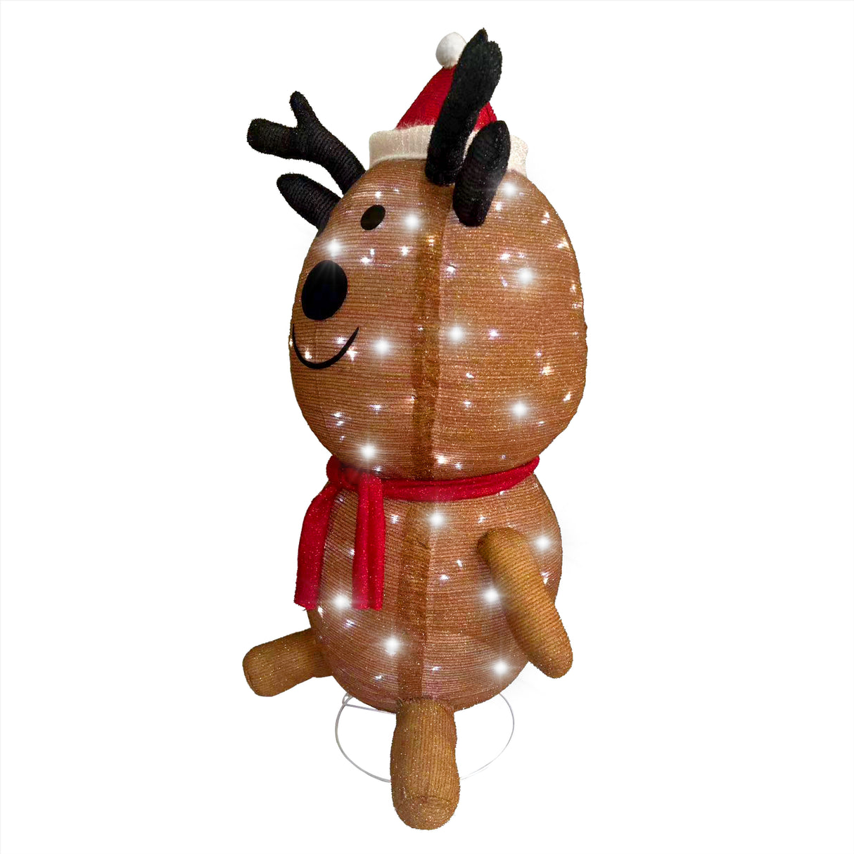 4-Ft. Prelit Collapsible Tinsel Reindeer Indoor or Outdoor Decoration