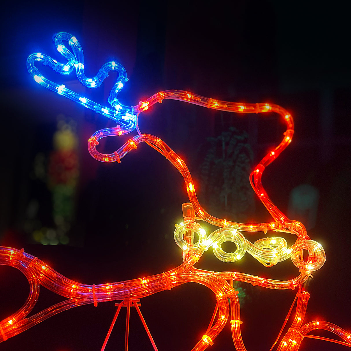 31.4-In. Prelit Christmas Reindeer with Leaping Leg Outdoor Decoration