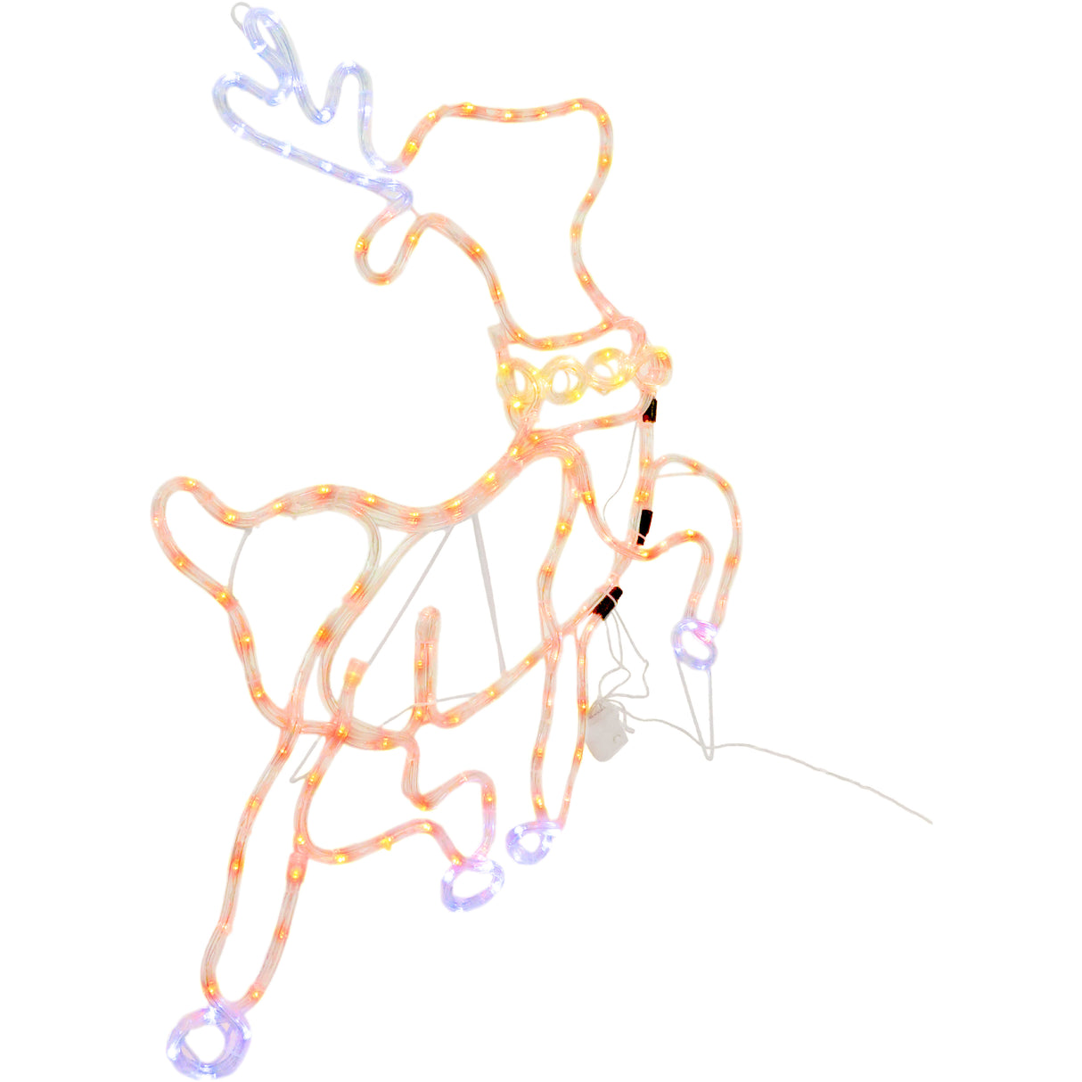 31.4-In. Prelit Christmas Reindeer with Leaping Leg Outdoor Decoration
