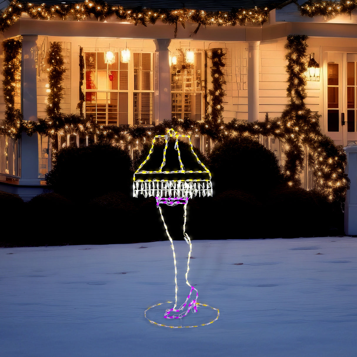 52"H x 21"W Leg Lamp LED Lights, Large Outdoor Christmas Decoration