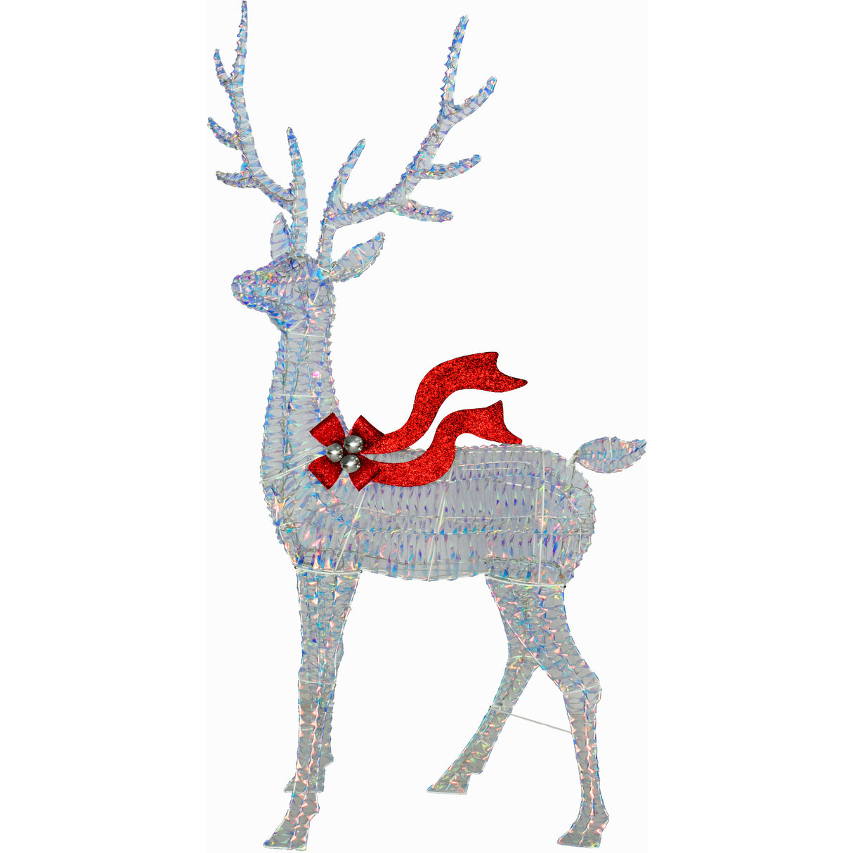 6-Ft. Prelit Iridescent Reindeer Decoration with LED Lights