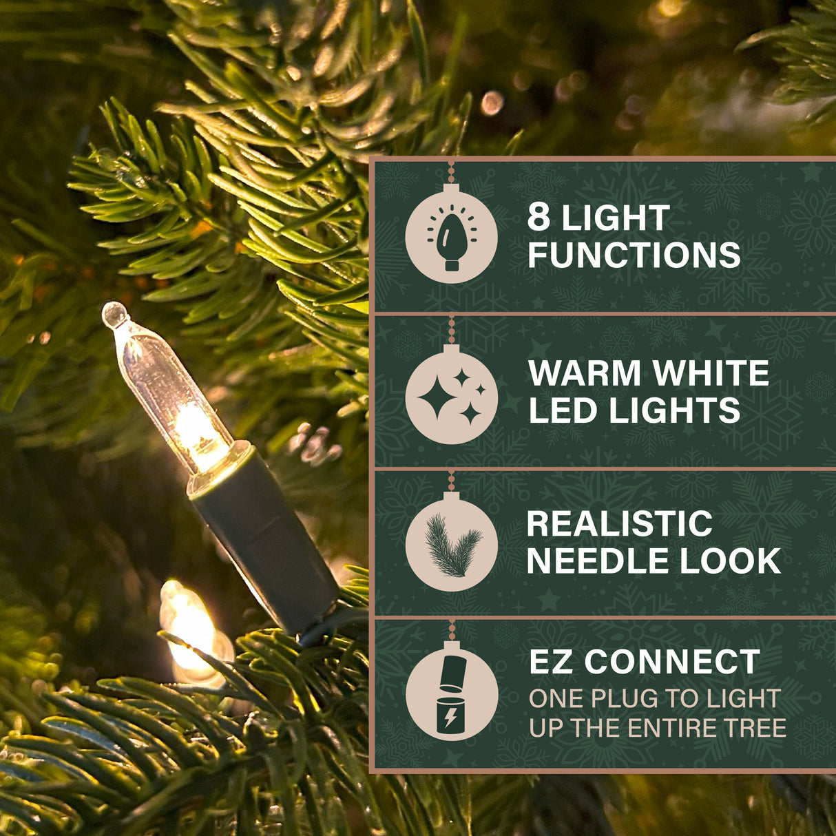 9-Ft. Carmel Pine Slim Christmas Tree with Warm White LED Lights