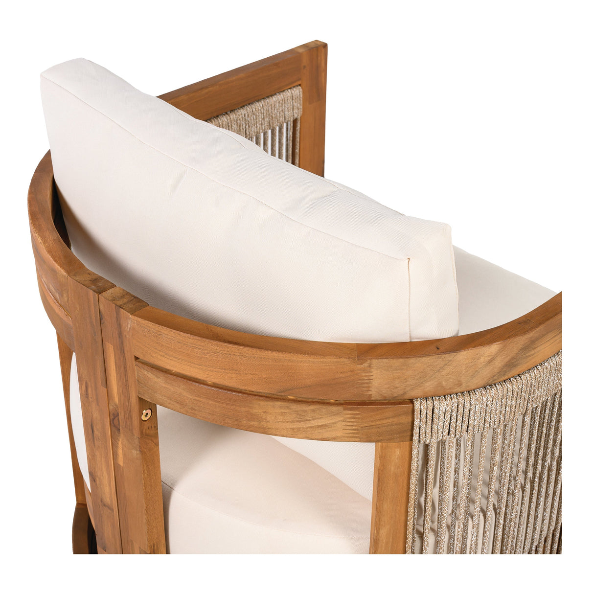 Premium Acacia Wood Outdoor Club Chair with Curved Tub Design