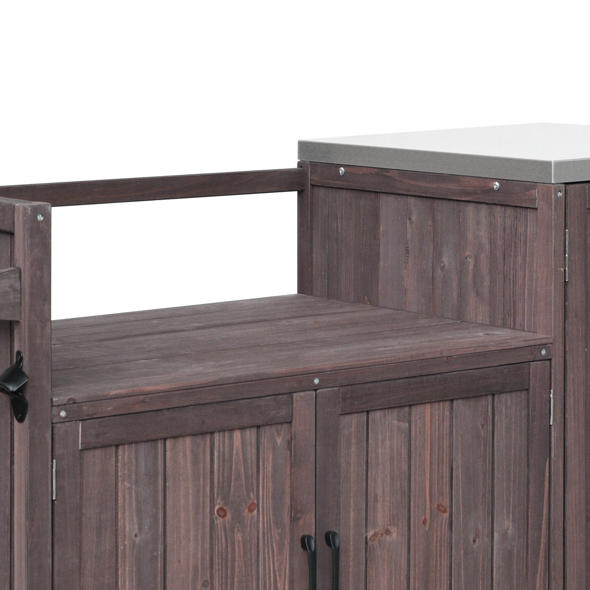 K&K 80.5' Outdoor Kitchen Island for Big Green Egg & Blackstone Griddle