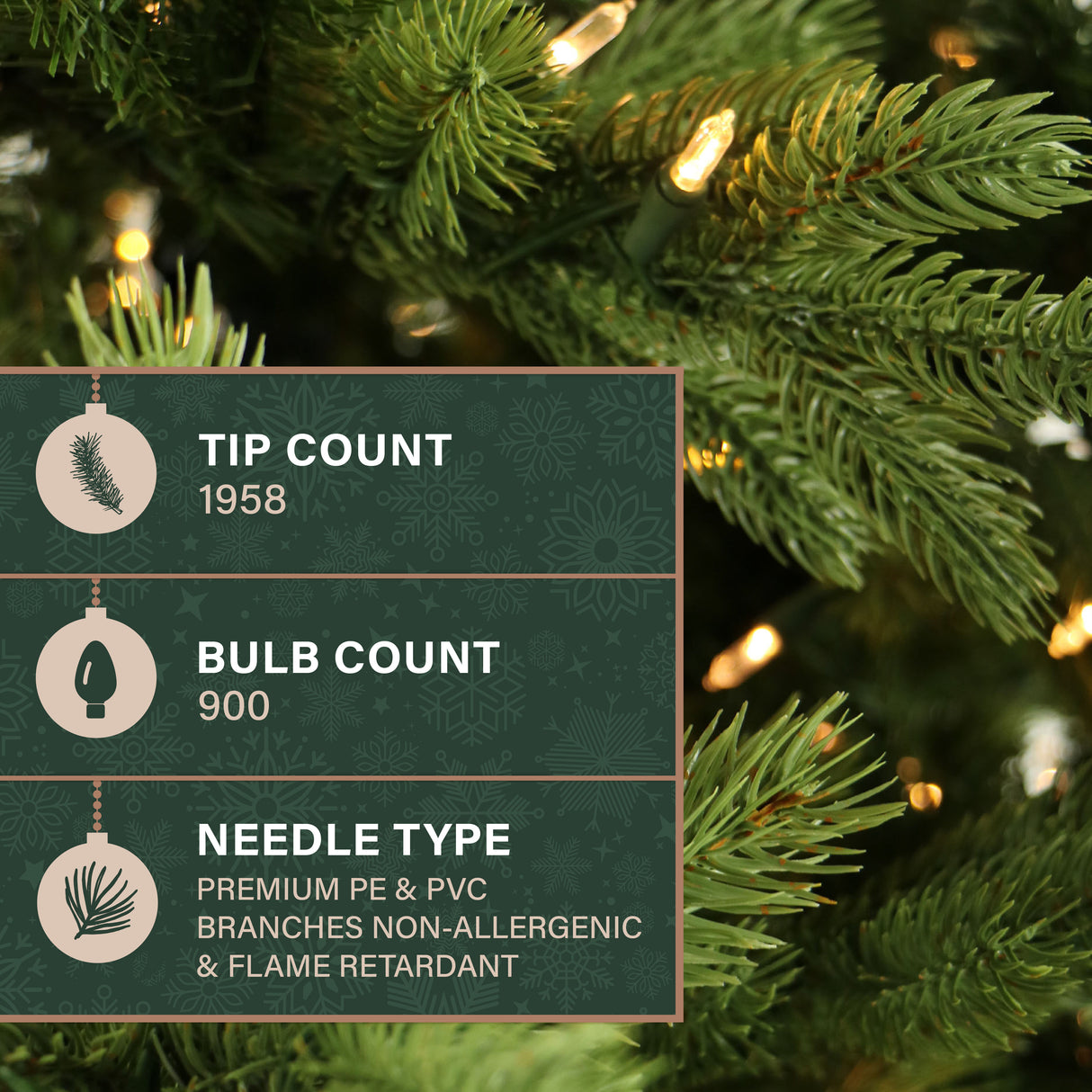 7.5-Ft. Foxtail Pine Christmas Tree with White Incandescent Smart Lights