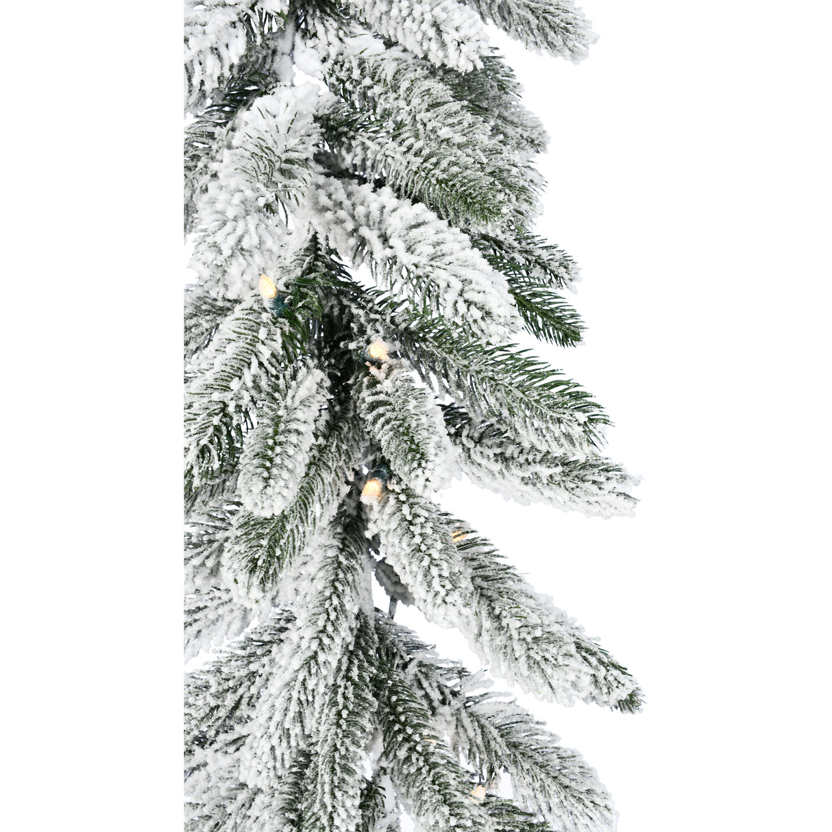 9-Ft. Icy Frost Snow Flocked Garland with Warm White LED Lights