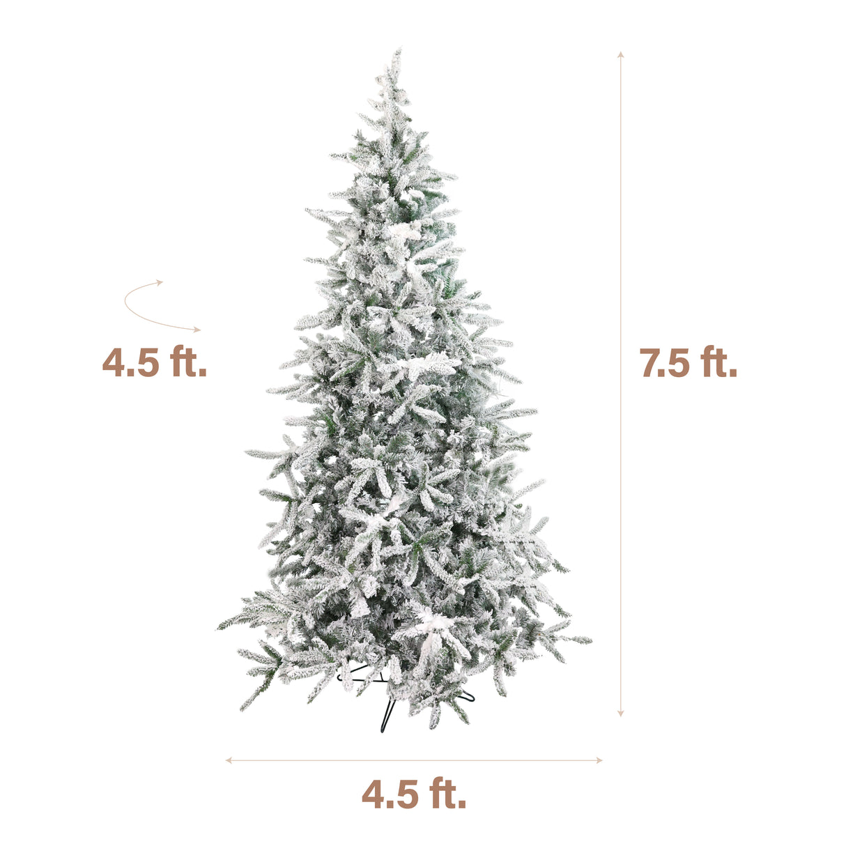 Fraser Hill Farm 7.5-Ft Flocked Mountain Pine Artificial Christmas Tree