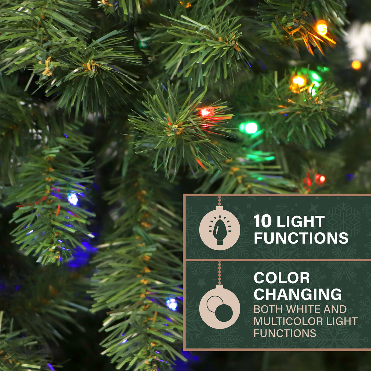 7.5-ft. Noel Pine Artificial Christmas Tree with Dual Multicolor & Warm White Color Changing 5MM LED Lights