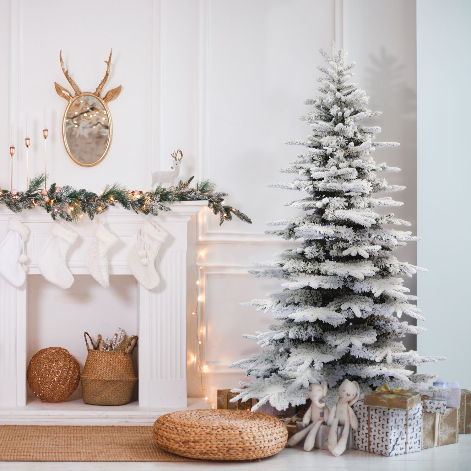 7.5-Ft. Flocked Pine Valley Christmas Tree