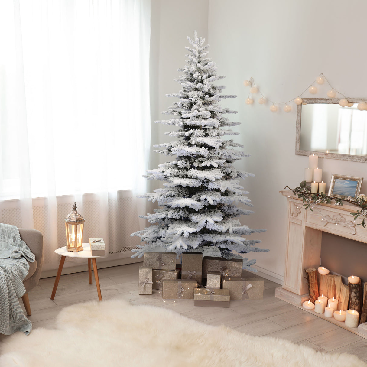 7.5-Ft. Flocked Pine Valley Christmas Tree