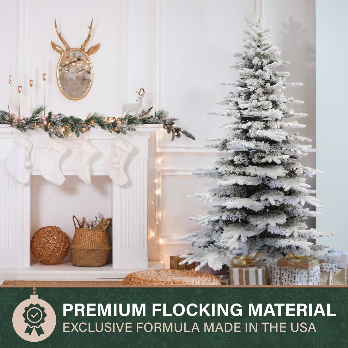 7.5-Ft. Flocked Pine Valley Christmas Tree