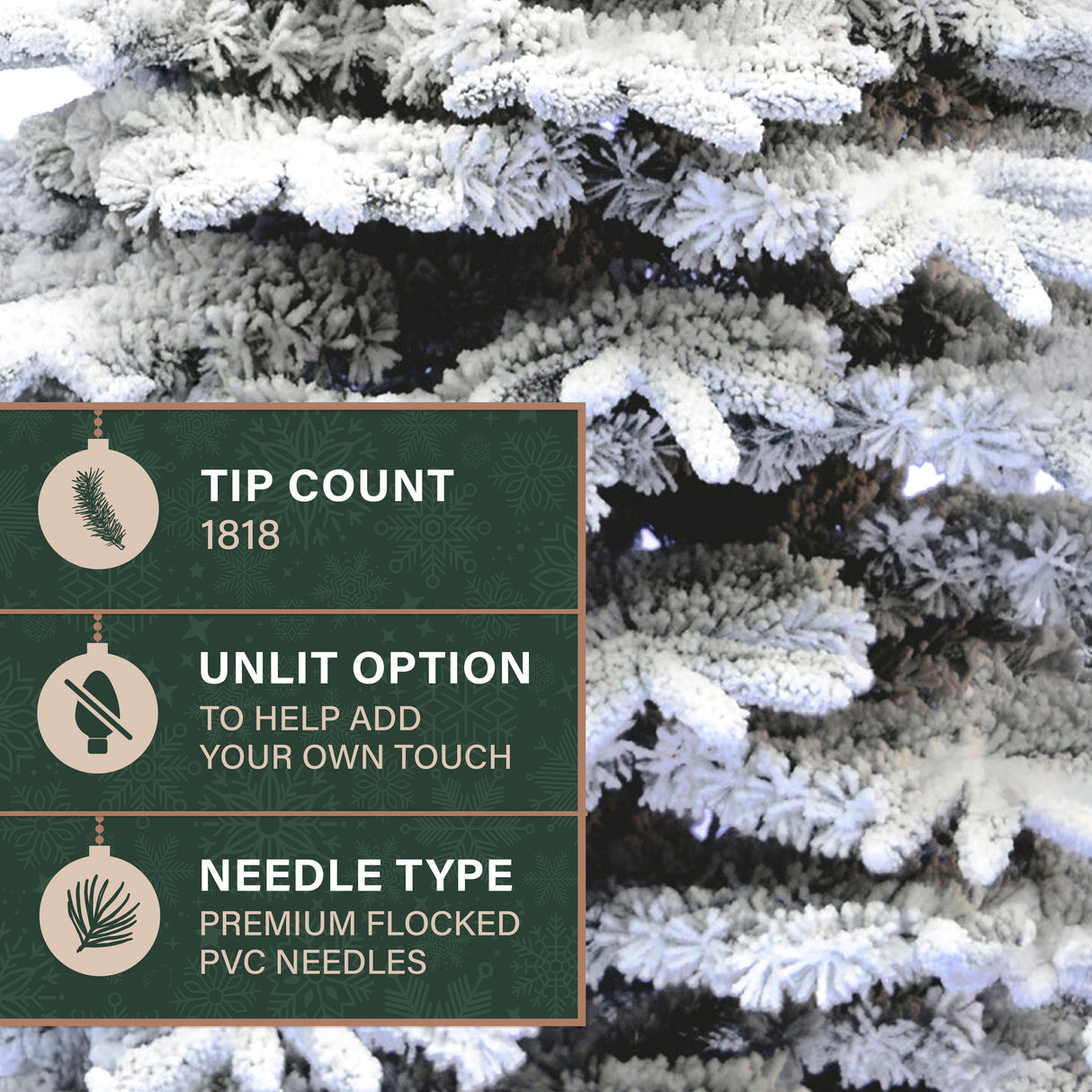 9-Ft. Flocked Pine Valley Christmas Tree