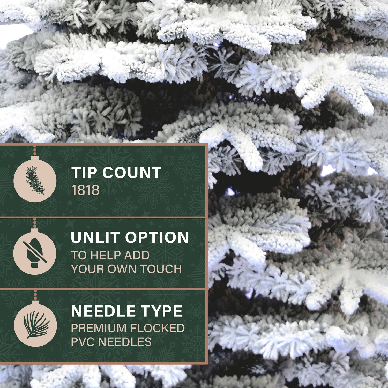 9-Ft. Flocked Pine Valley Christmas Tree