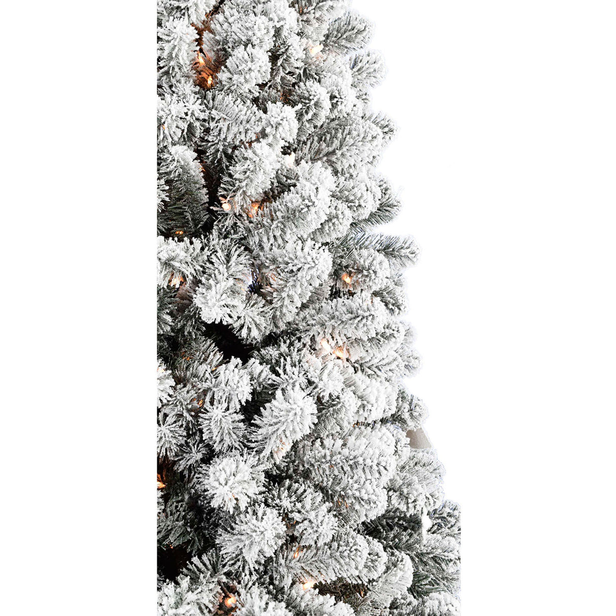 6.5-Ft. Flocked Silverton Fir Christmas Tree with Warm White LED String Lighting