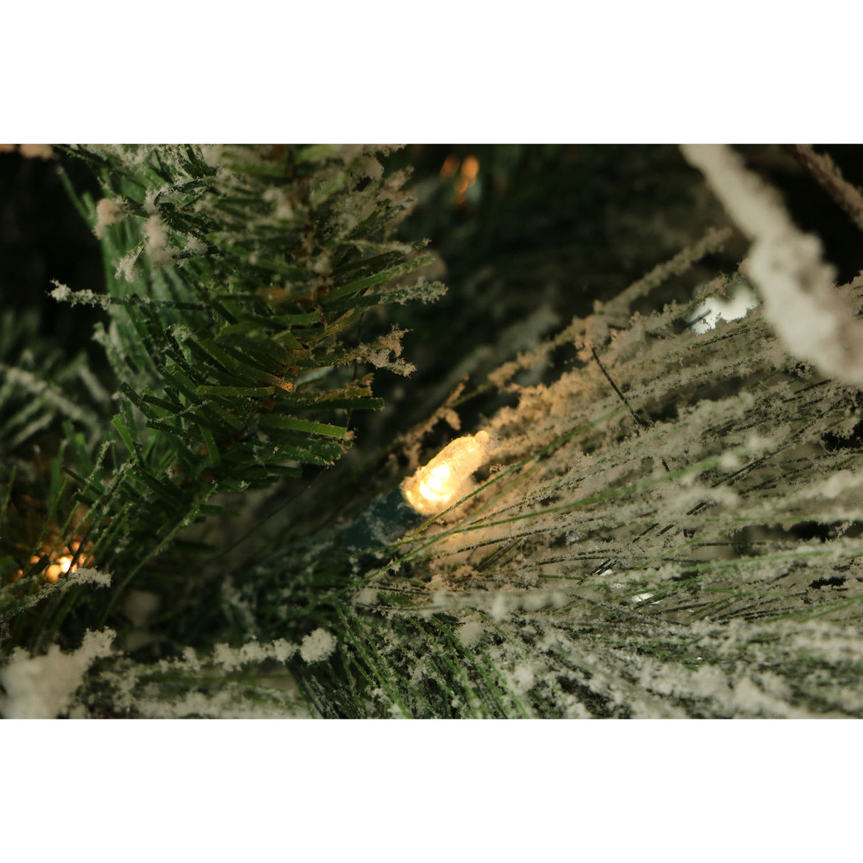 6.5-Ft. Flocked Snowy Pine Christmas Tree with Warm White LED Lights
