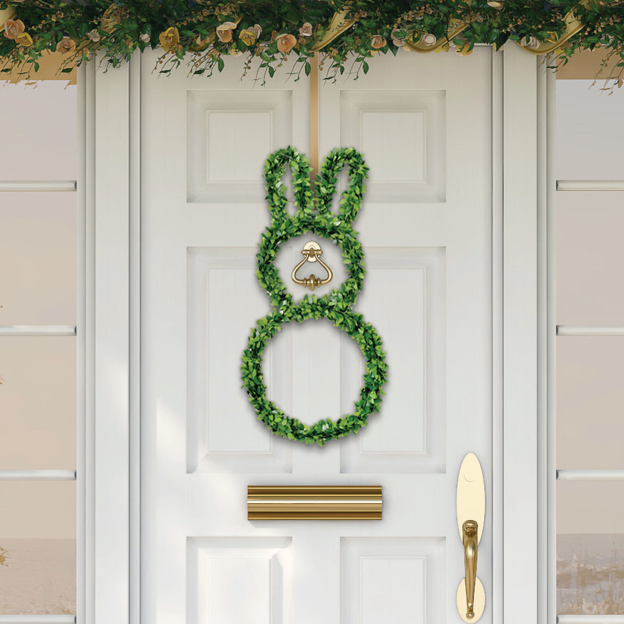 24-inch Boxwood Bunny Wreath