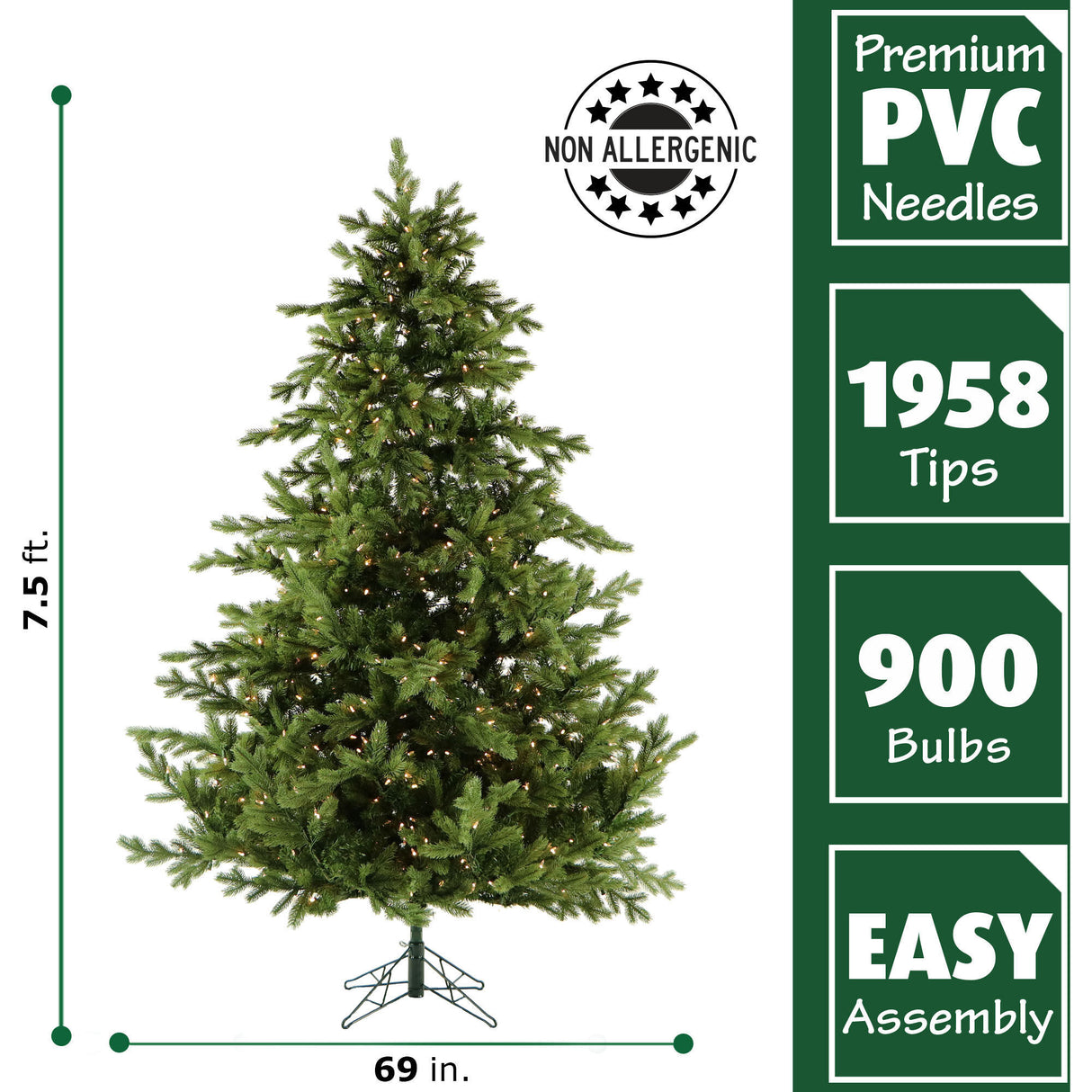7.5-Ft. Woodside Pine Christmas Tree