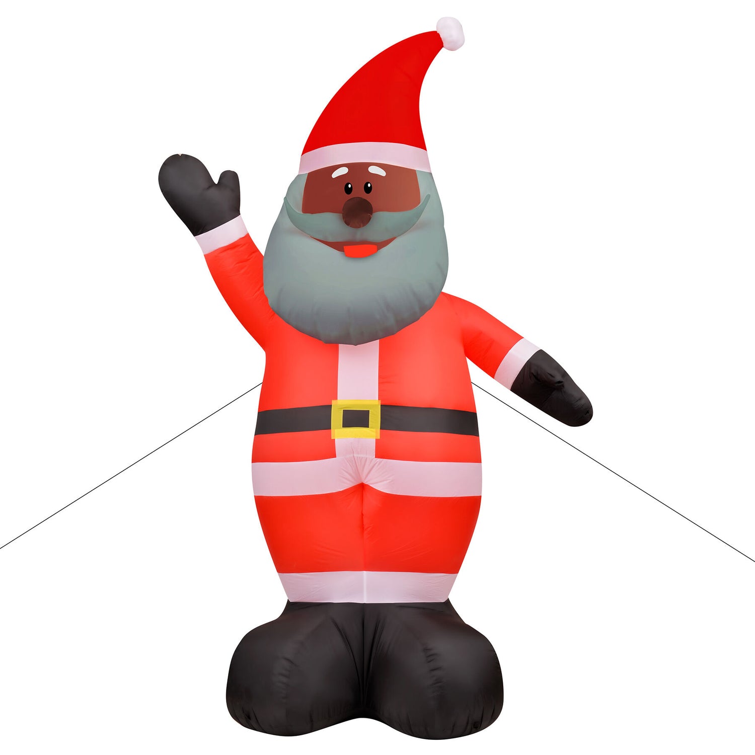 12-Ft. Tall African American Santa Claus, Outdoor Blow-Up Christmas Inflatable with Lights and Storage Bag