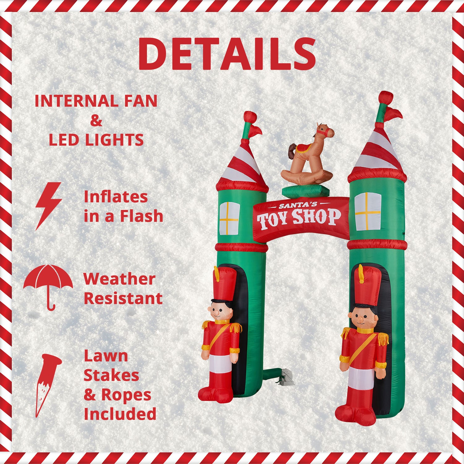 10-ft. Prelit Santa's Toy Shop Archway Inflatable