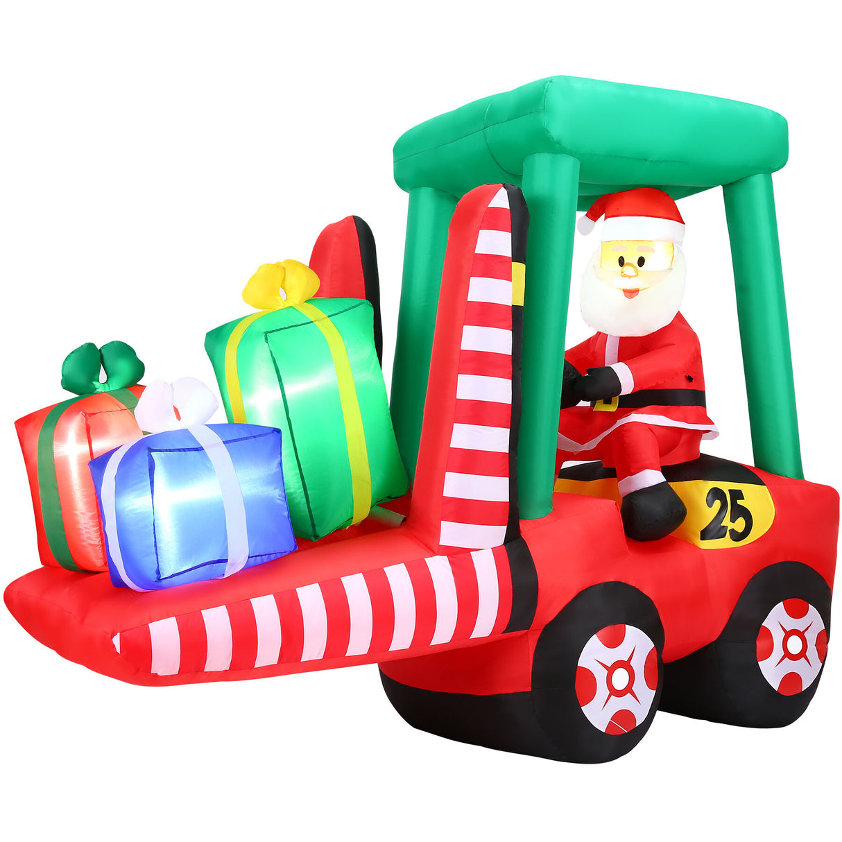 6-Ft. Pre-Lit Inflatable Santa in Fork Lift