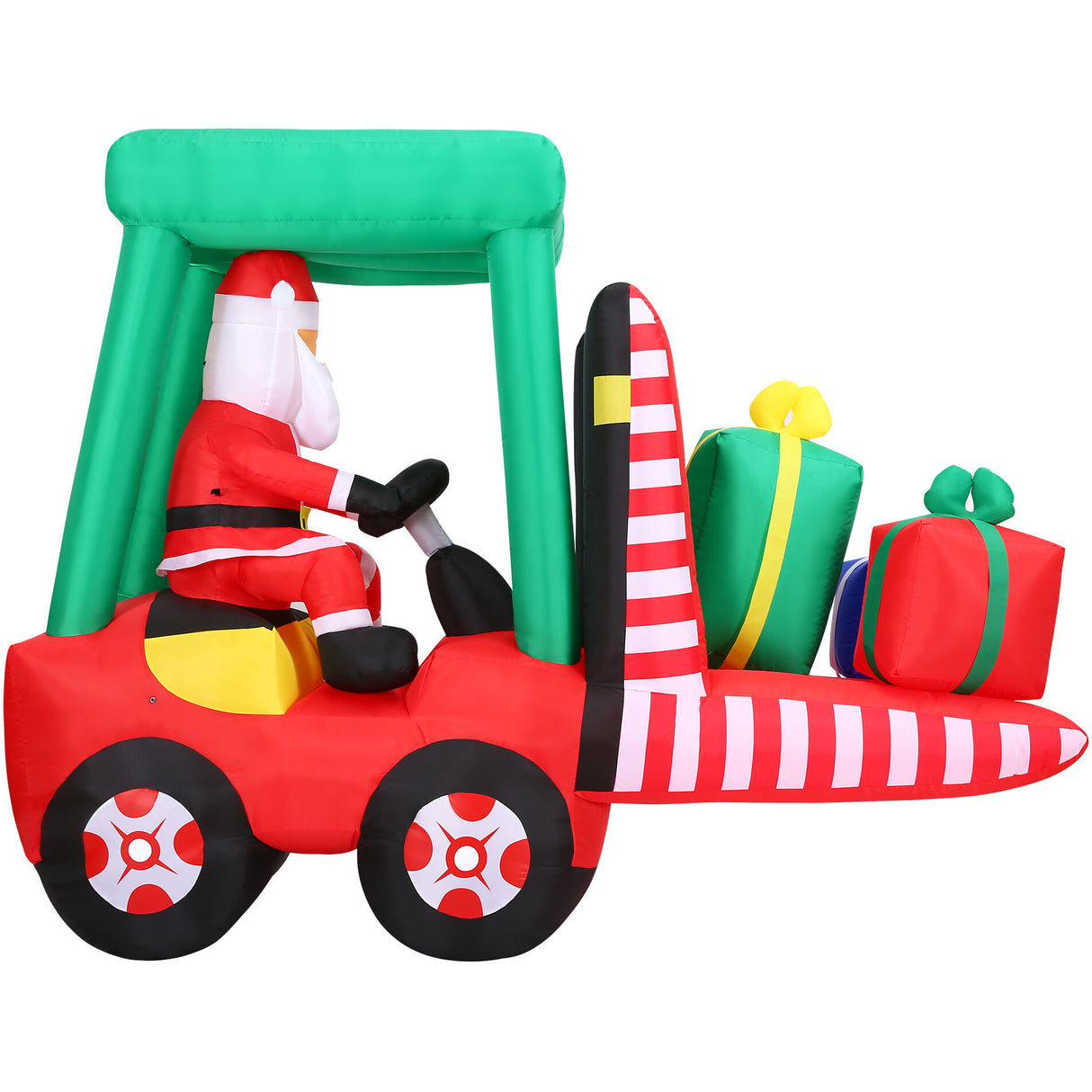 6-Ft. Pre-Lit Inflatable Santa in Fork Lift