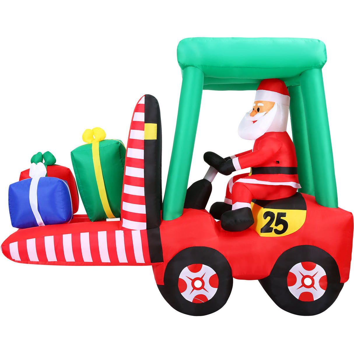 6-Ft. Pre-Lit Inflatable Santa in Fork Lift