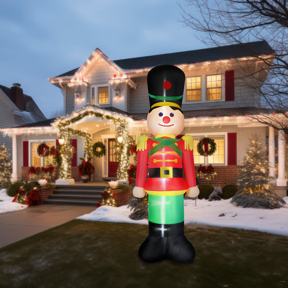 12-Ft. Tall Prelit Nutcracker Inflatable