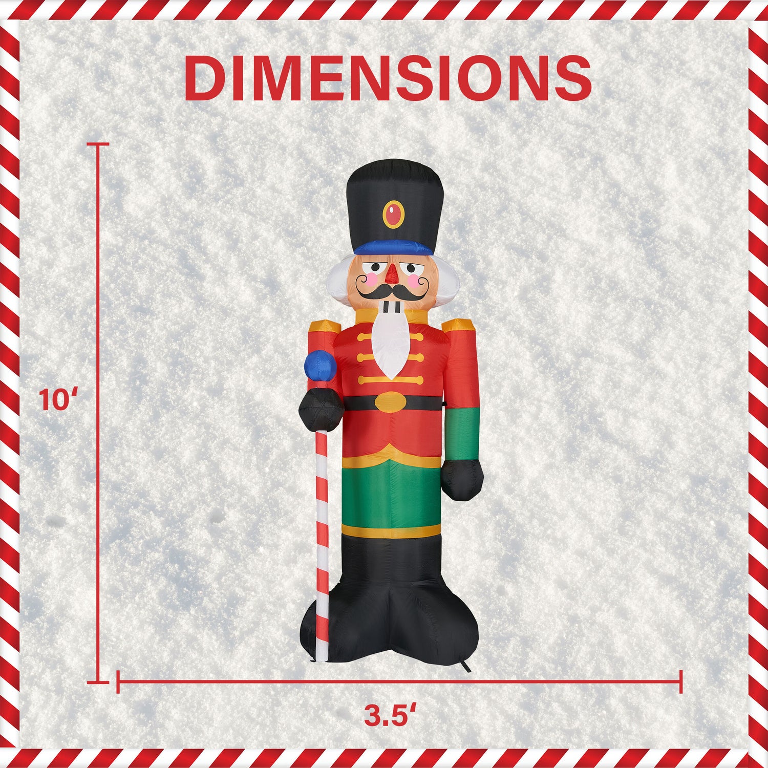 10-Ft. Tall Prelit Nutcracker Inflatable
