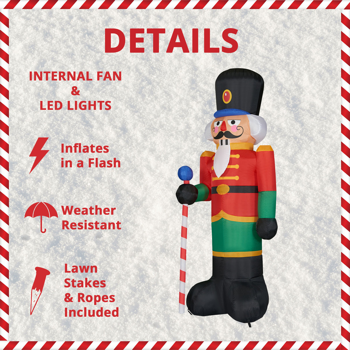 10-Ft. Tall Prelit Nutcracker Inflatable