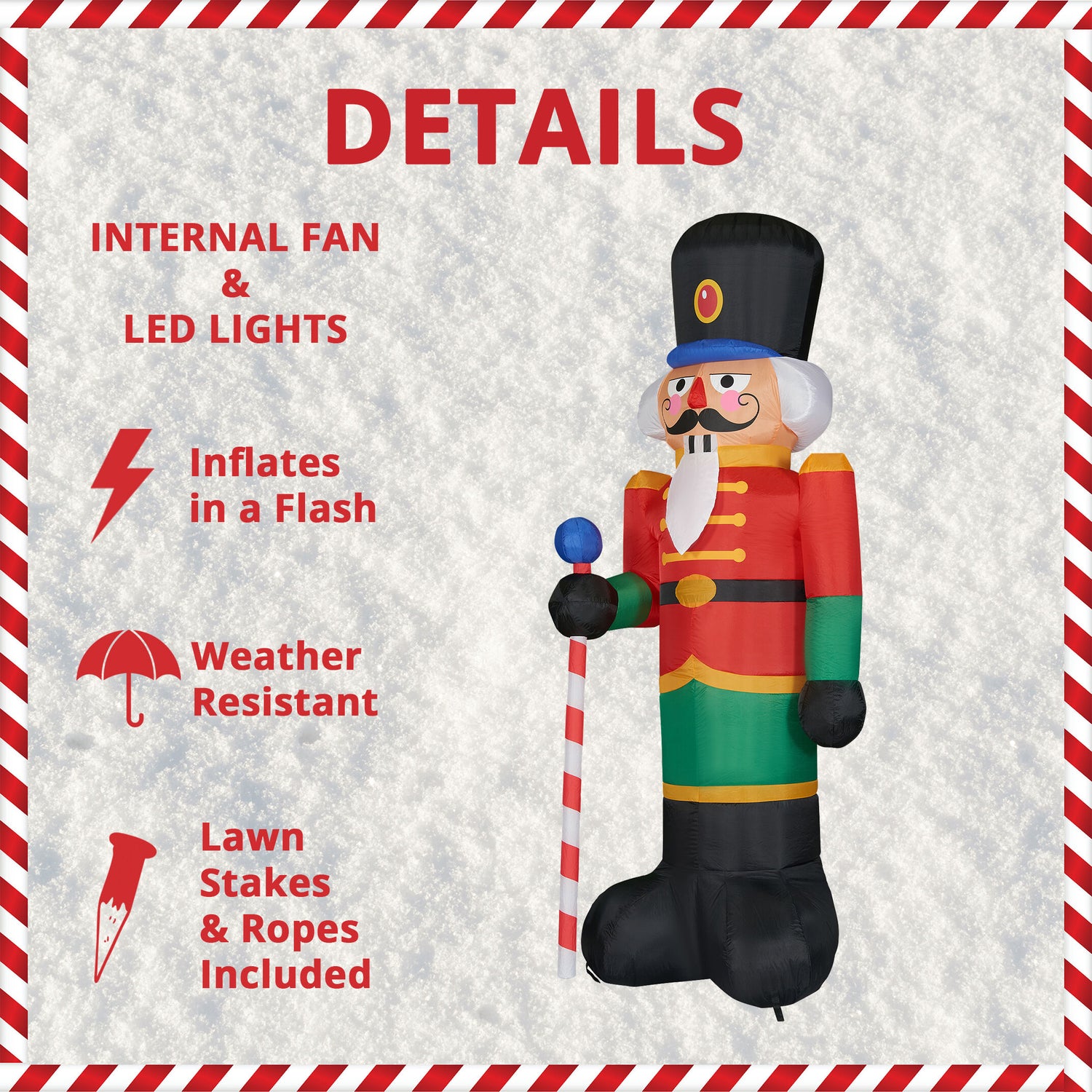 10-Ft. Tall Prelit Nutcracker Inflatable