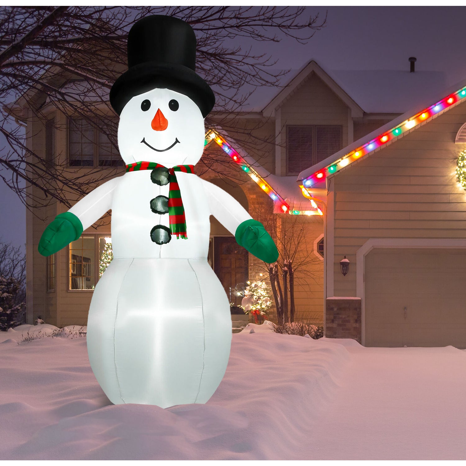 10-Ft. Pre-Lit Inflatable Snowman