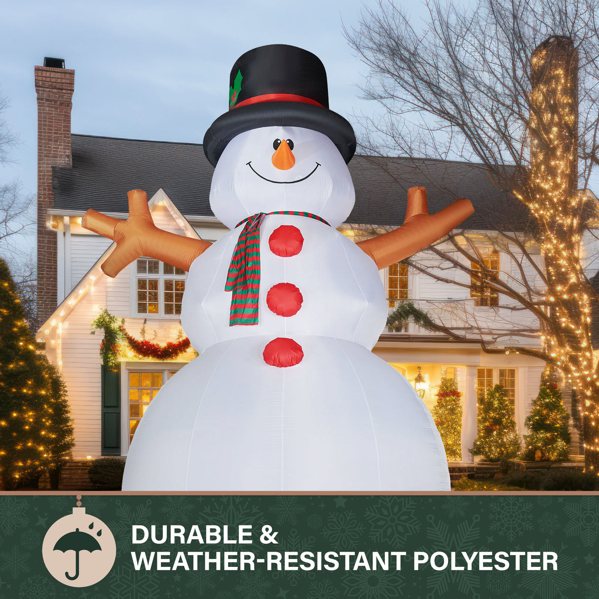 20-Ft. Tall Prelit Snowman Inflatable with RGB Lights