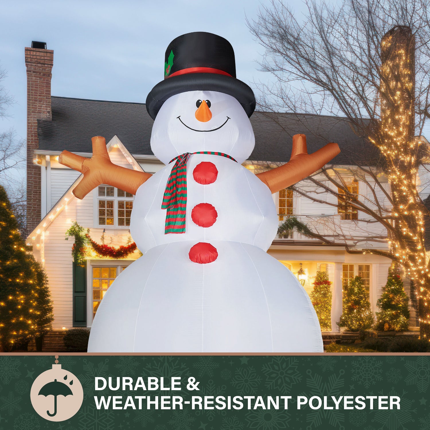 20-Ft. Tall Prelit Snowman Inflatable with RGB Lights