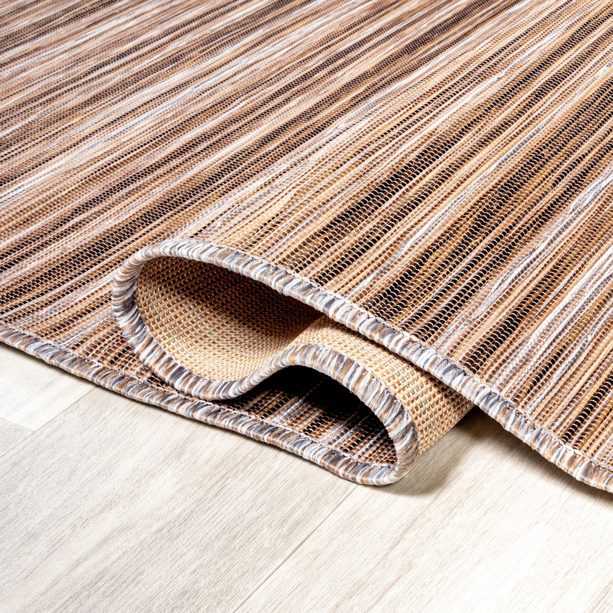Finn Modern Farmhouse Pinstripe Indoor/Outdoor Square Area Rug - Tuesday Morning - Area Rugs
