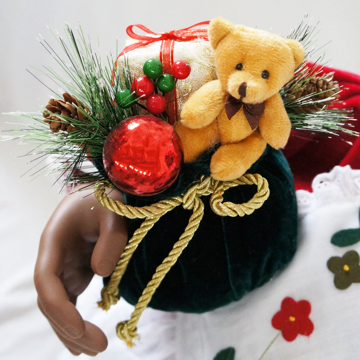 3-Ft. African American Mrs. Claus Animatronic with Apron and Gift Sack