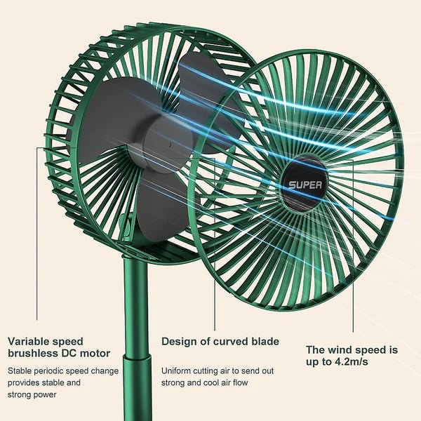 Portable Foldable Fan USB Rechargeable 4-Speed 180° Rotation